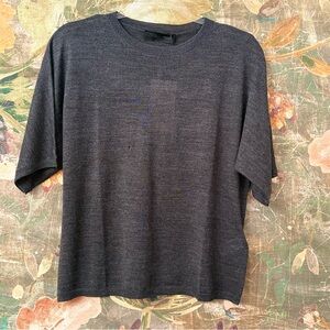 NWT (w/Defect) Zara Wool Knit Charcoal Lightweight Sweater Top | M